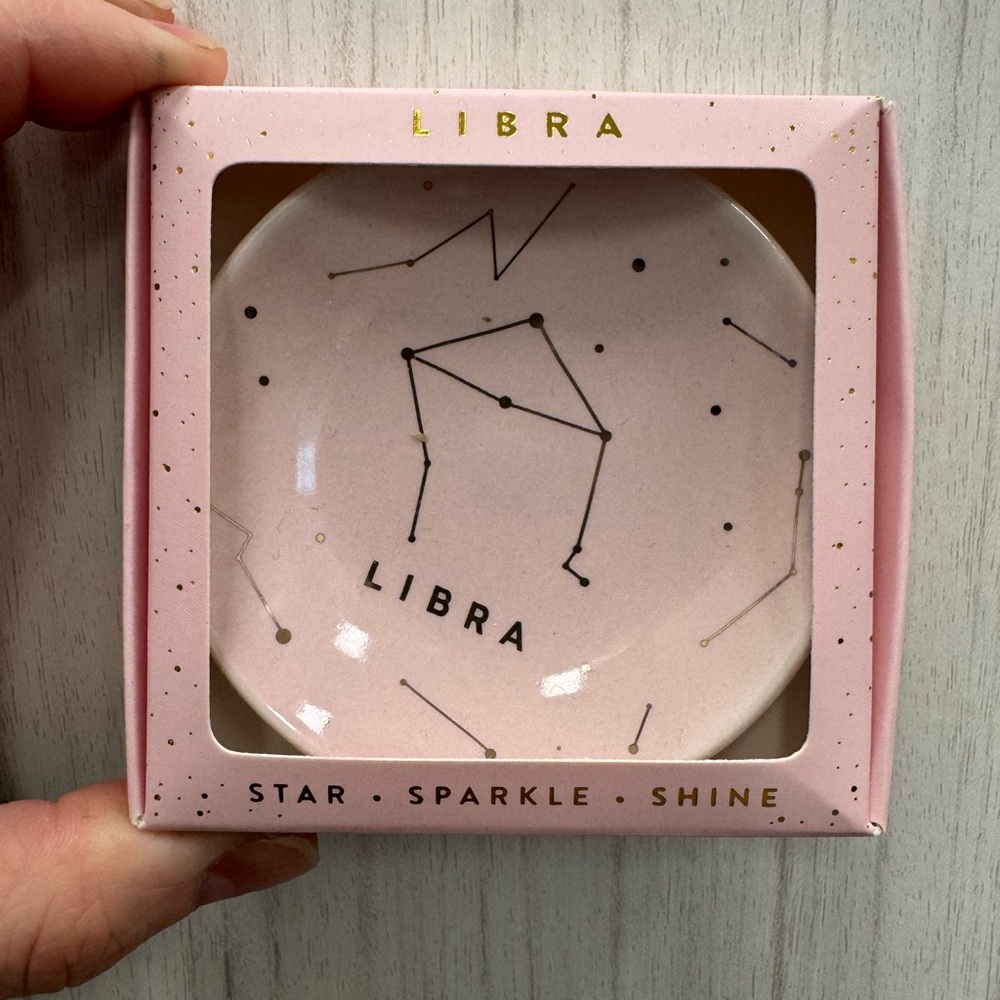 Lucky Feather Libra zodiac trinket dish